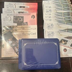 Creative Memories 5x7 Blue Photo Album with pages, covers & other supplies